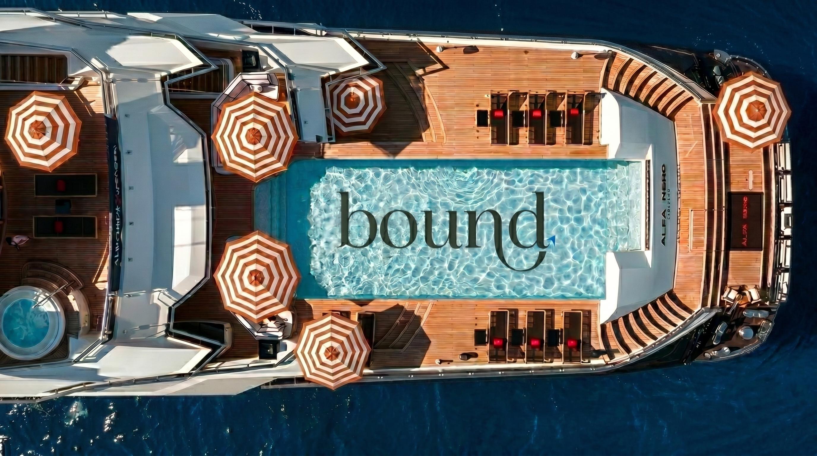 Bound Yachting — aerial view of charter yacht